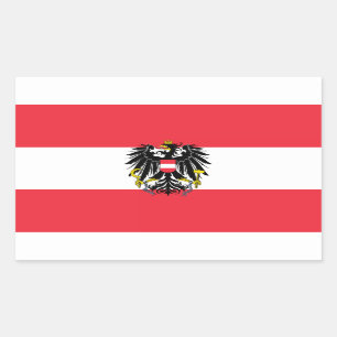 Sticker Rectangulaire Drapeau de l'Autriche/du drapeau autrichien