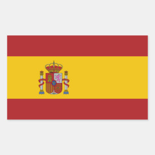 Sticker Rectangulaire Drapeau de l'Espagne