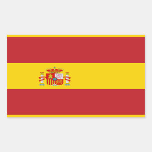 Sticker Rectangulaire Drapeau de l'Espagne