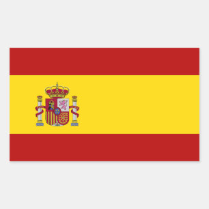 Sticker Rectangulaire Drapeau de l'Espagne