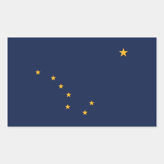 Sticker Rectangulaire Drapeau de l'État d'Alaska (Devant)