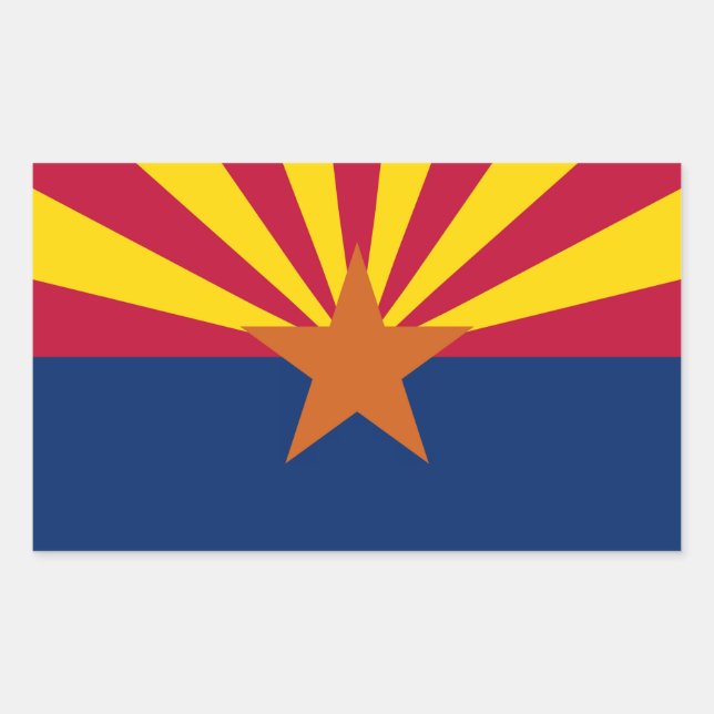 Sticker Rectangulaire Drapeau de l'État d'Arizona (Devant)