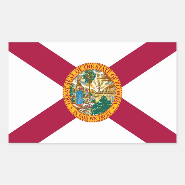 Sticker Rectangulaire Drapeau de l'État de Floride (Devant)