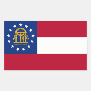Sticker Rectangulaire Drapeau de l'État de Géorgie, États-Unis