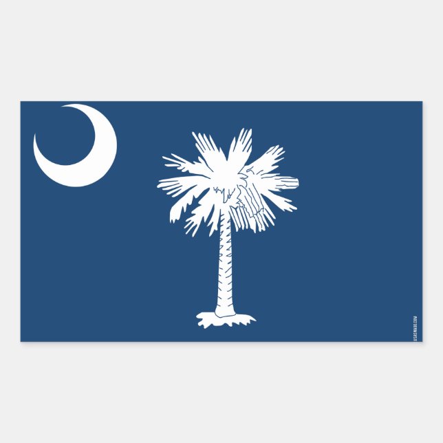 Sticker Rectangulaire Drapeau de l'État de la Caroline du Sud (Devant)