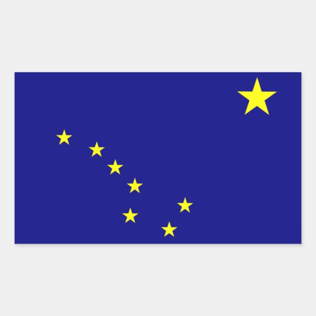 Sticker Rectangulaire Drapeau de l'état de l'Alaska FOUR (Devant)