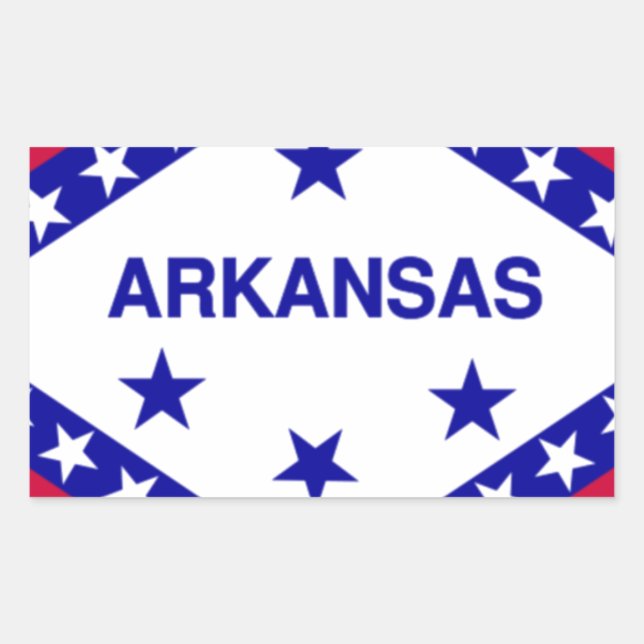 Sticker Rectangulaire Drapeau de l'état de l'Arkansas (Devant)