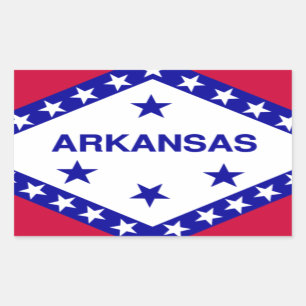 Sticker Rectangulaire Drapeau de l'état de l'Arkansas