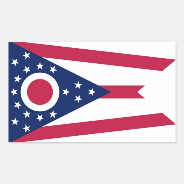 Sticker Rectangulaire Drapeau de l'État de l'Ohio (Devant)