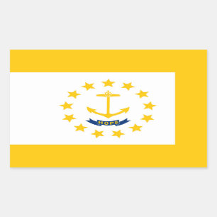Sticker Rectangulaire Drapeau de l'État de Rhode Island