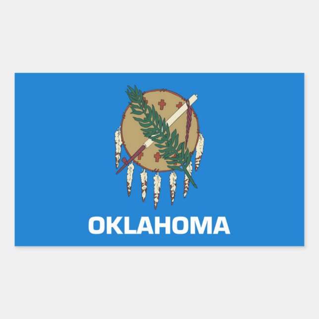 Sticker Rectangulaire Drapeau de l'État d'Oklahoma (Devant)