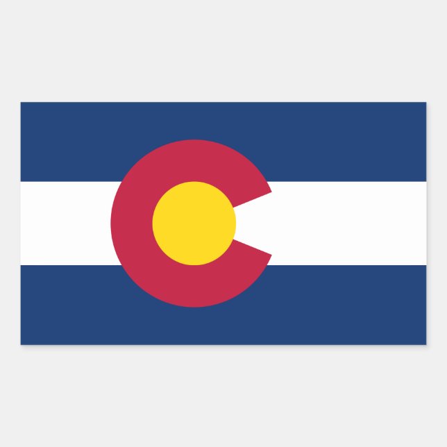 Sticker Rectangulaire Drapeau de l'État du Colorado (Devant)