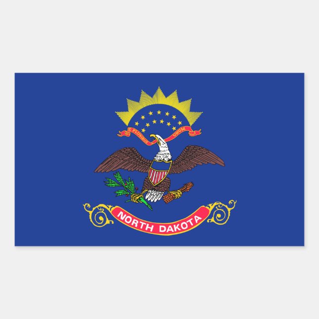Sticker Rectangulaire Drapeau de l'État du Dakota du Nord (Devant)