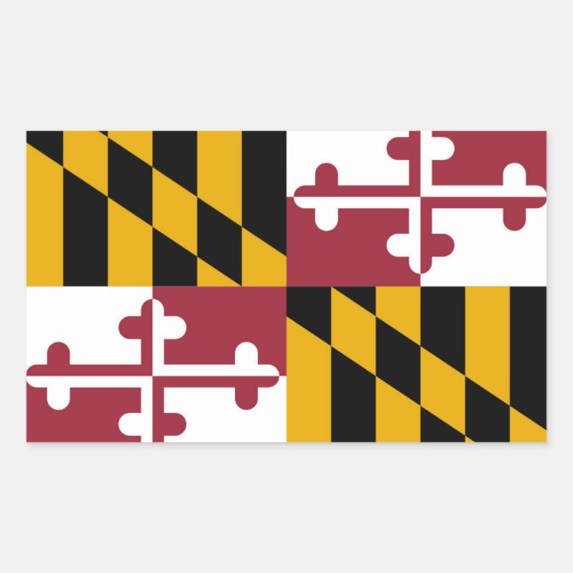 Sticker Rectangulaire drapeau de l'État du Maryland (Devant)