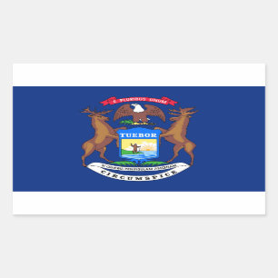Sticker Rectangulaire Drapeau de l'État du Michigan