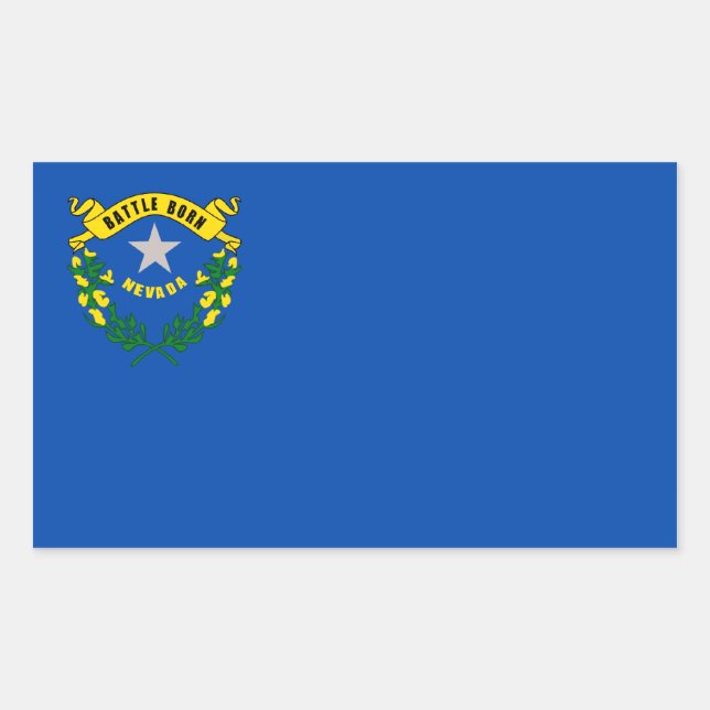 Sticker Rectangulaire Drapeau de l'État du Nevada, États-Unis (Devant)