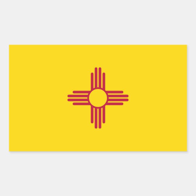 Sticker Rectangulaire Drapeau de l'État du Nouveau Mexique (Devant)