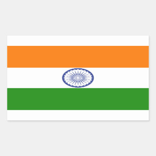 Sticker Rectangulaire Drapeau de l'Inde