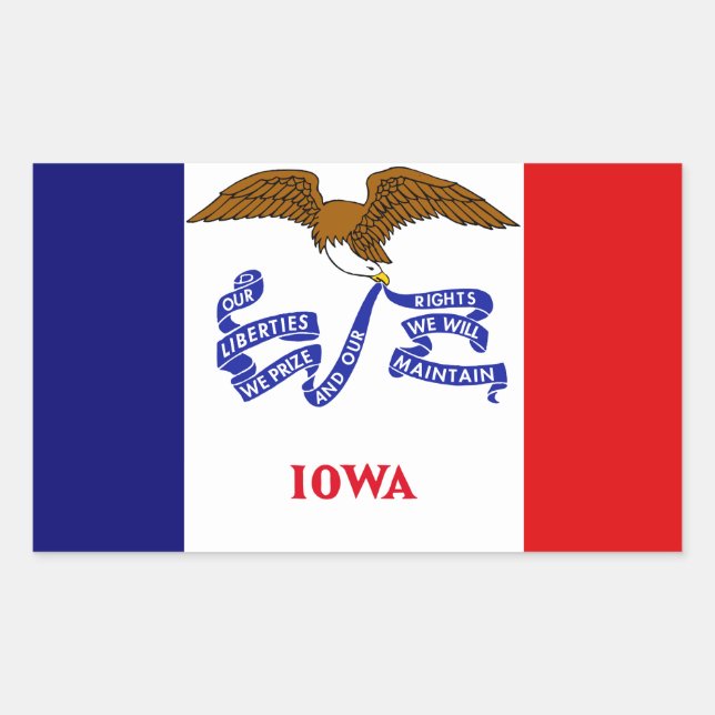 Sticker Rectangulaire Drapeau de l'Iowa (Devant)