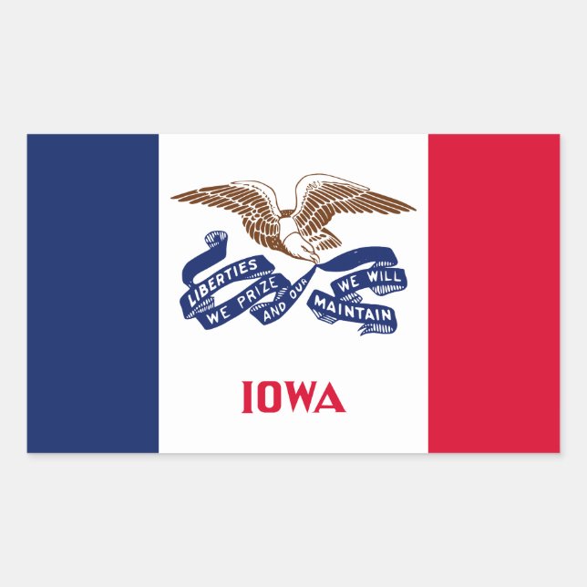 Sticker Rectangulaire Drapeau de l'Iowa (Devant)