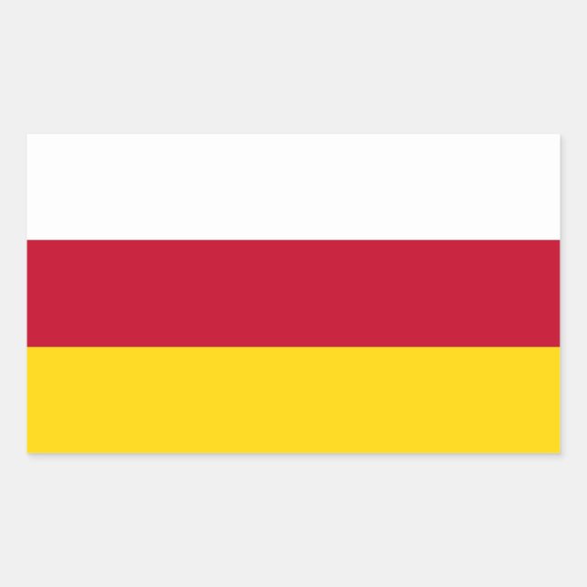 Sticker Rectangulaire Drapeau de l'Ossétie du Nord (Devant)