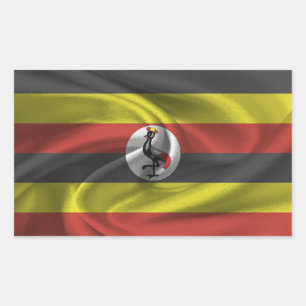 Sticker Rectangulaire Drapeau de l'Ouganda
