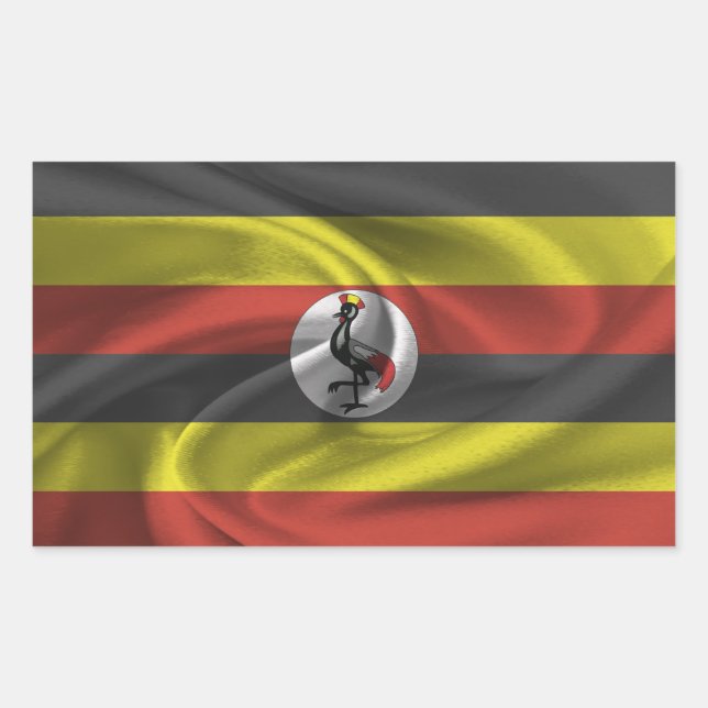 Sticker Rectangulaire Drapeau de l'Ouganda (Devant)