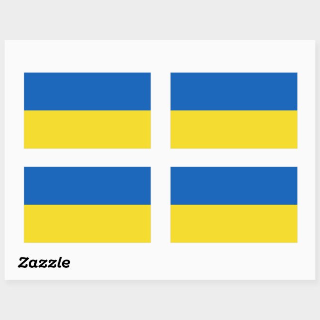 Sticker Rectangulaire Drapeau de l'Ukraine (Feuille)