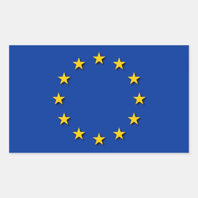 Sticker Rectangulaire Drapeau de l'Union européenne / Drapeau de l'UE (Devant)