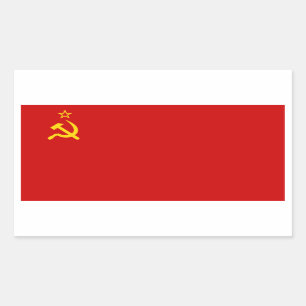Sticker Rectangulaire Drapeau de l'Union Soviétique /USSR/CCCP