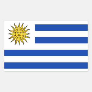 Sticker Rectangulaire Drapeau de l'Uruguay