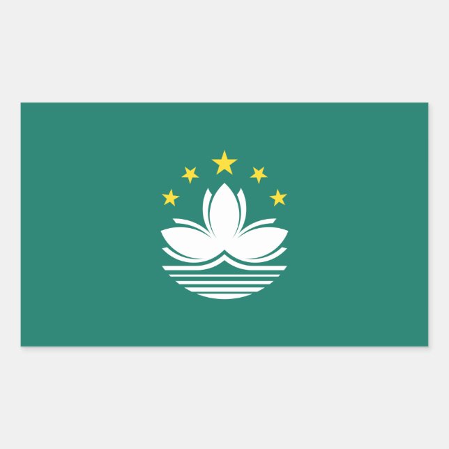 Sticker Rectangulaire Drapeau de Macao (Devant)