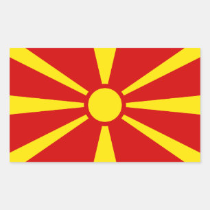 Sticker Rectangulaire Drapeau de Macédoine