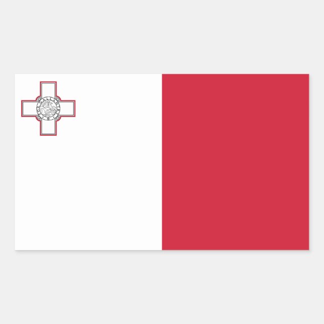Sticker Rectangulaire Drapeau de Malte (Devant)