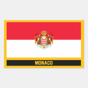 Sticker Rectangulaire Drapeau de Monaco