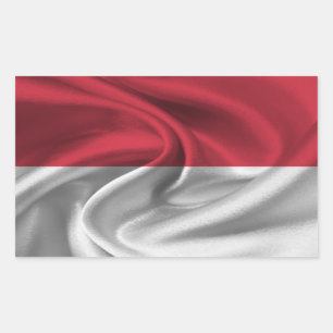 Sticker Rectangulaire Drapeau de Monaco