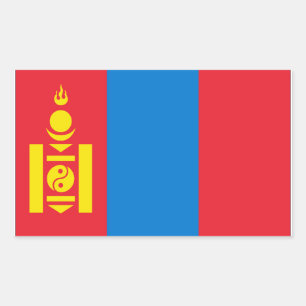 Sticker Rectangulaire Drapeau de Mongolie