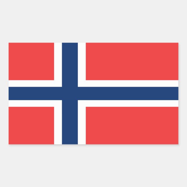 Sticker Rectangulaire Drapeau de Norway (Devant)