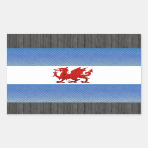 Sticker Rectangulaire Drapeau de Patagonie rayé moderne