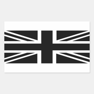 Sticker Rectangulaire Drapeau de pays (BRITANNIQUE) britannique noir