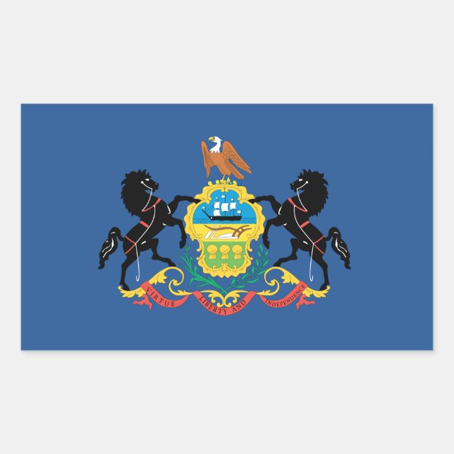 Sticker Rectangulaire Drapeau de Pennsylvanie (Devant)