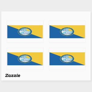 Sticker Rectangulaire Drapeau de Père Noël Ana, Californie