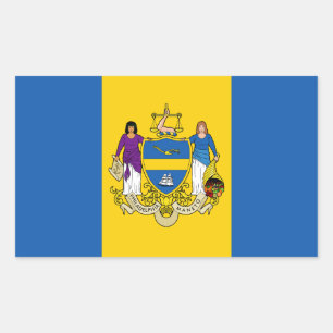 Sticker Rectangulaire Drapeau de Philadelphie, Pennsylvanie