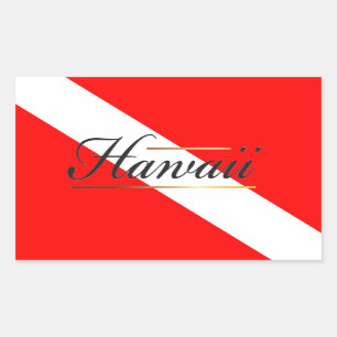 Sticker Rectangulaire Drapeau de piqué d'Hawaï
