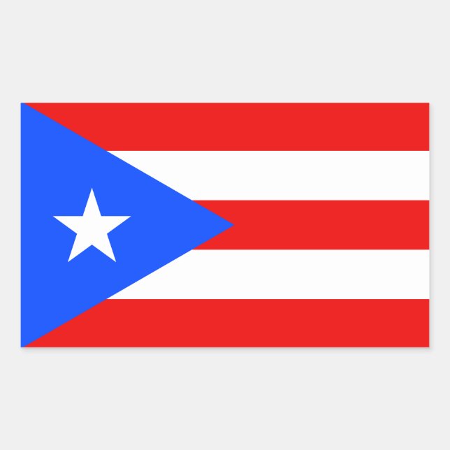Sticker Rectangulaire Drapeau de Porto Rico (Devant)