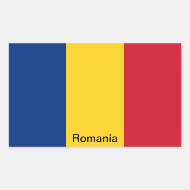 Sticker Rectangulaire Drapeau de Roumanie (Devant)