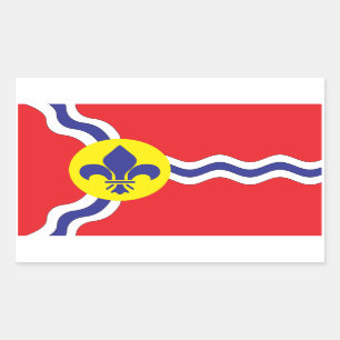 Sticker Rectangulaire Drapeau de Saint-Louis