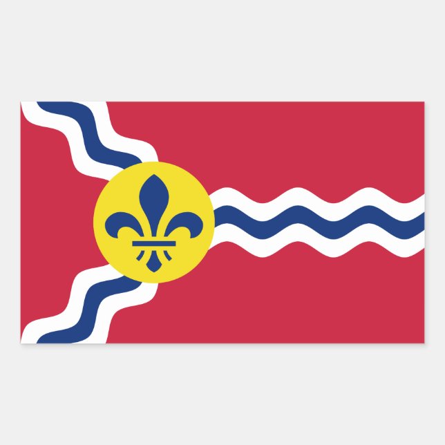 Sticker Rectangulaire Drapeau de Saint-Louis, Missouri (Devant)