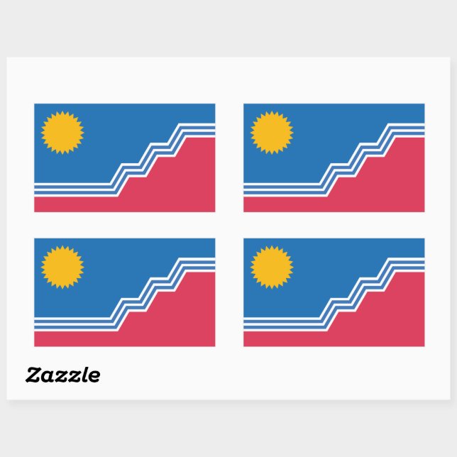 Sticker Rectangulaire Drapeau de Sioux Falls, Dakota du Sud (Feuille)