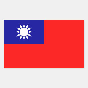 Sticker Rectangulaire Drapeau de Taïwan